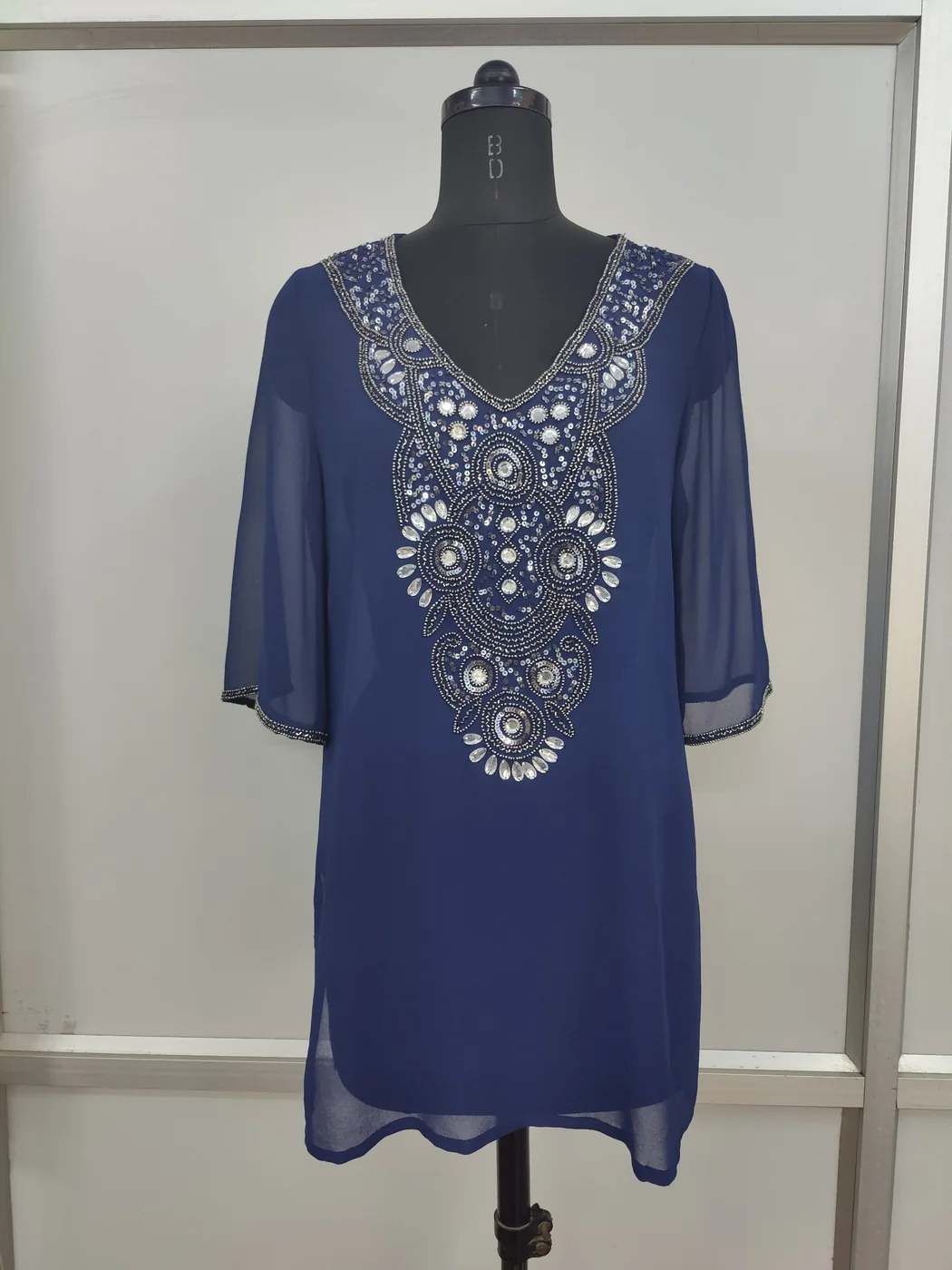 Blue embellished tunic