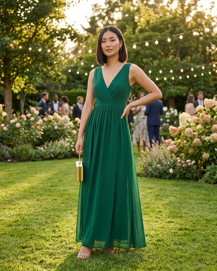 Emerald garden maxi dress