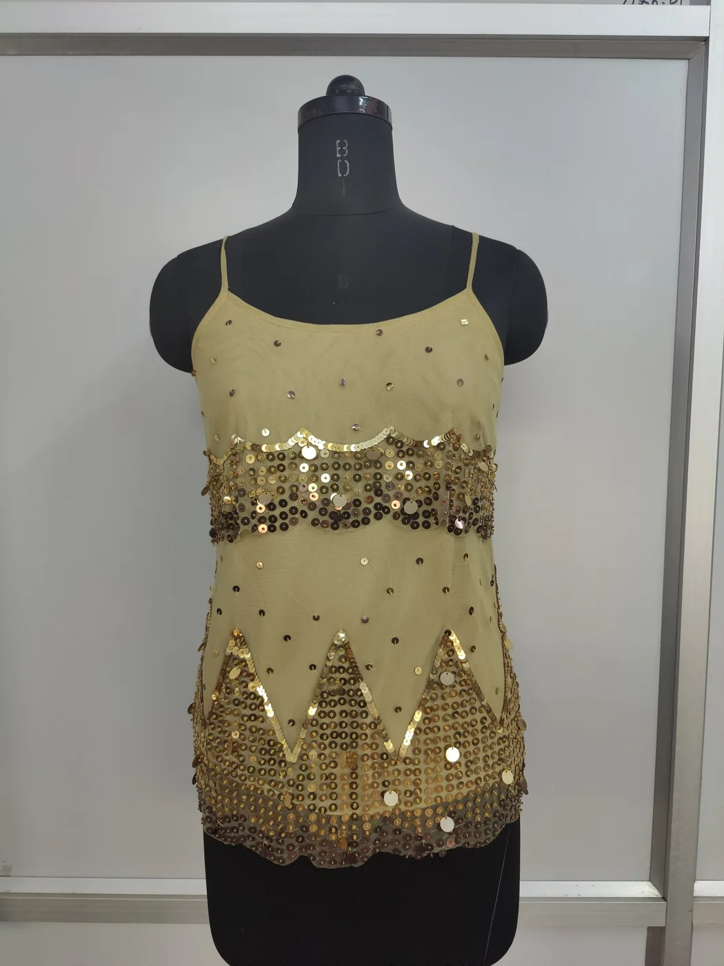 Gold sequin camisole top