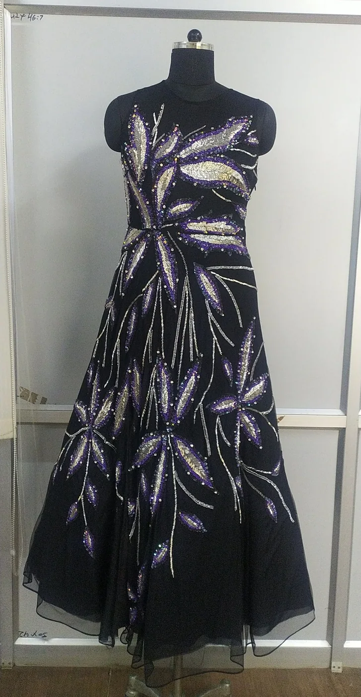Original sample photograph of Midnight Botanical Gown