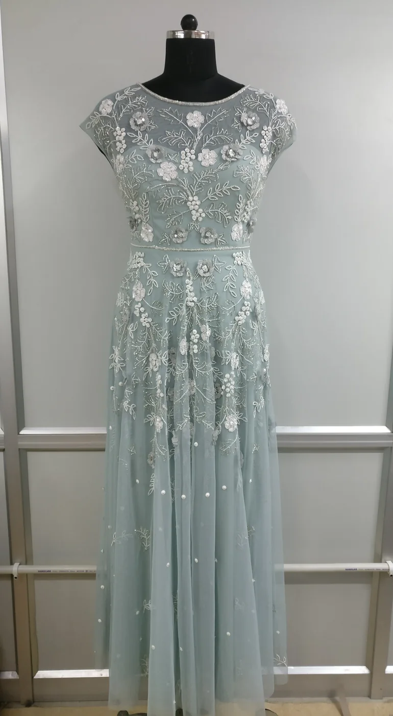 Original sample photograph of Mint Floral Gown