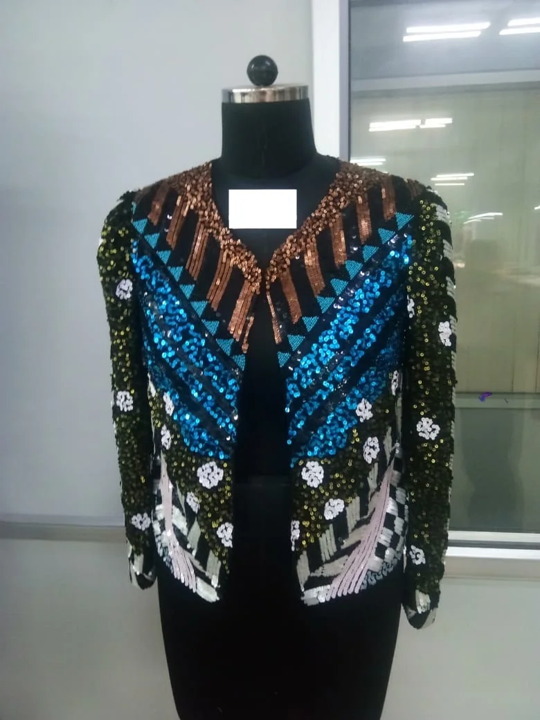 Geometric sequin jacket