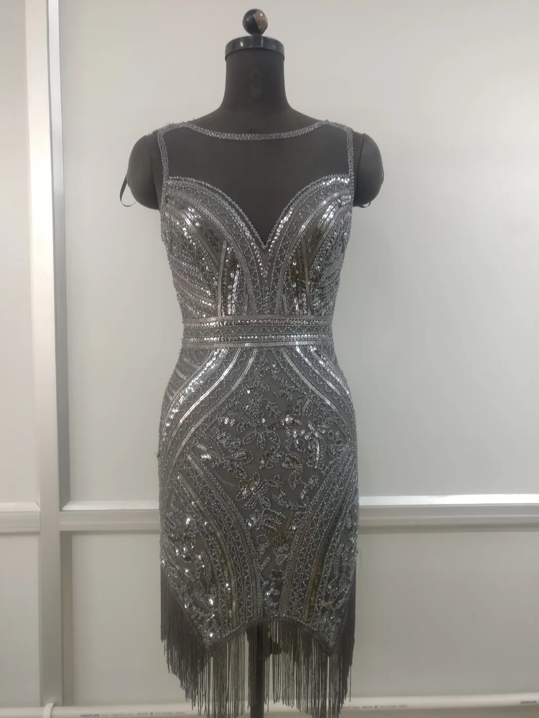 Original sample photograph of Silver Fringe Dress